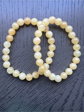 Yellow Jade Bracelet 8mm SIZE 6.5-7’